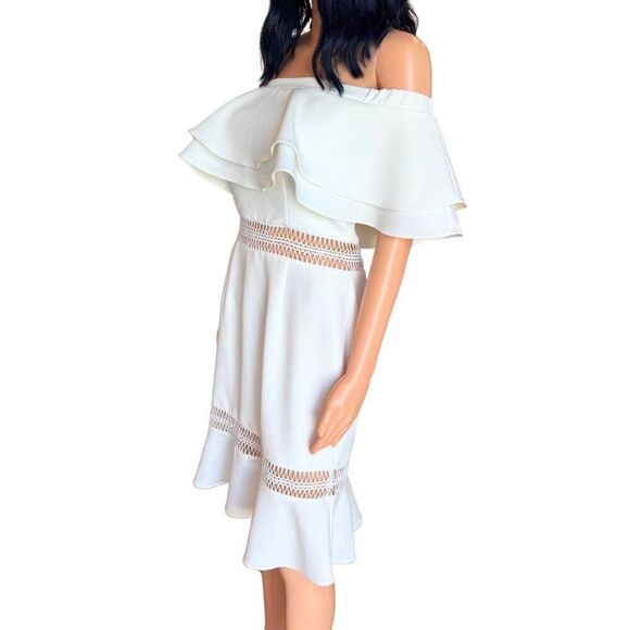 NWT Jarlo White Jazzmyn Off the Shoulder Tiered Ruffle Dress - Picture 5 of 7
